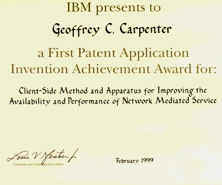 First Patent Application Invention Achievement Award